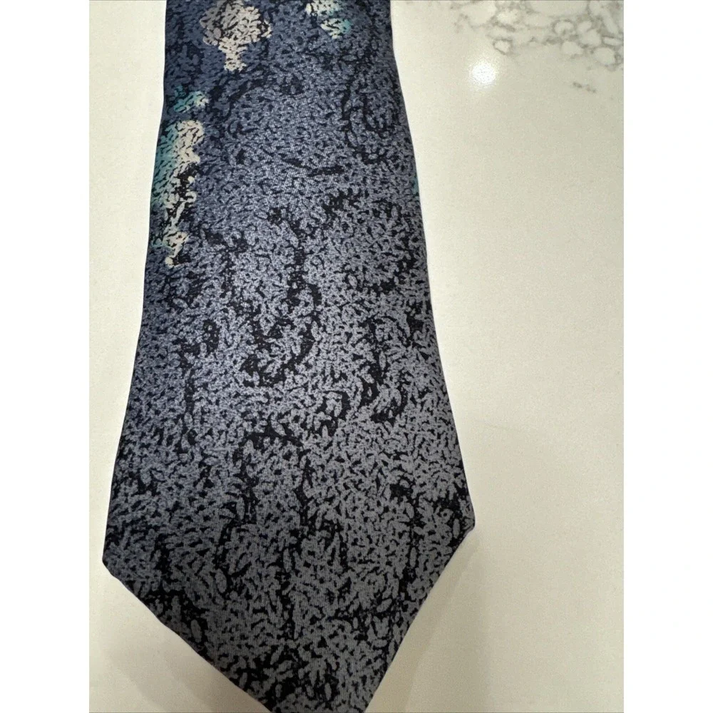 Christian St John Snow Man Navy Tie Design, Italian‎ Silk, Handmade, USA
